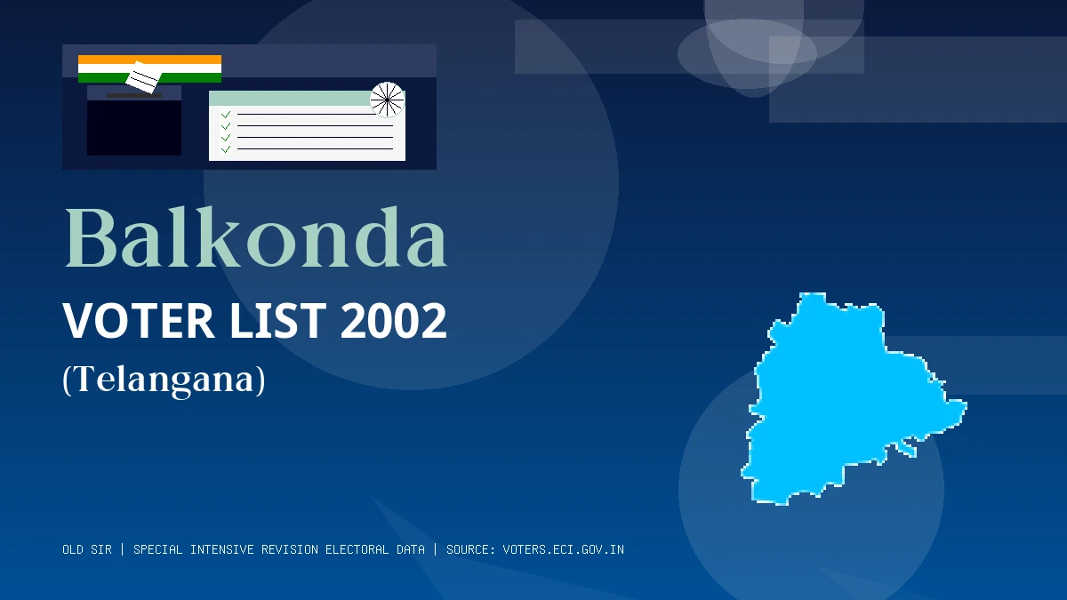 Balkonda Voter List 2002 PDF Download Telangana