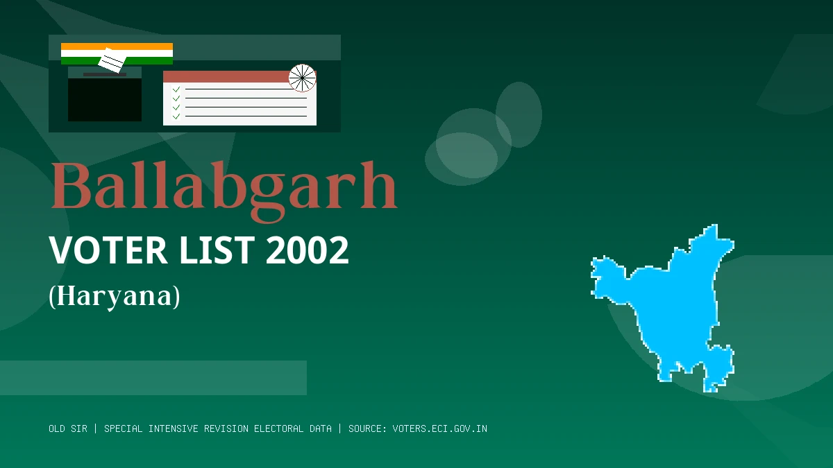 Ballabgarh Voter List 2002 PDF Download Haryana