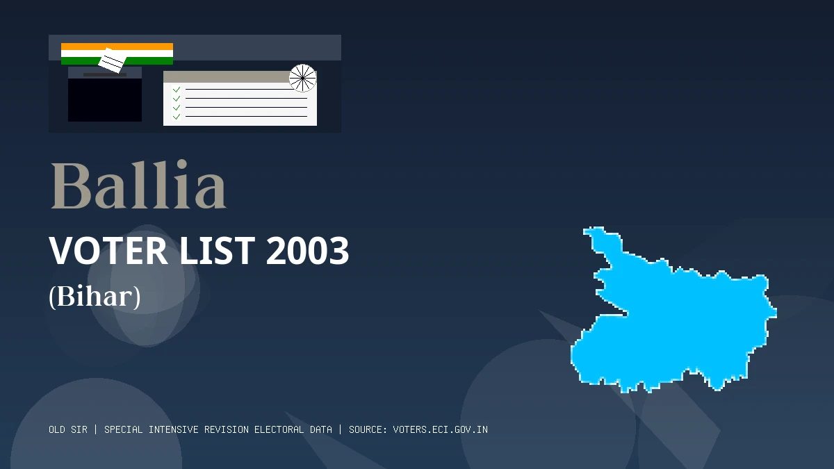 Ballia Voter List 2003 PDF Download Bihar