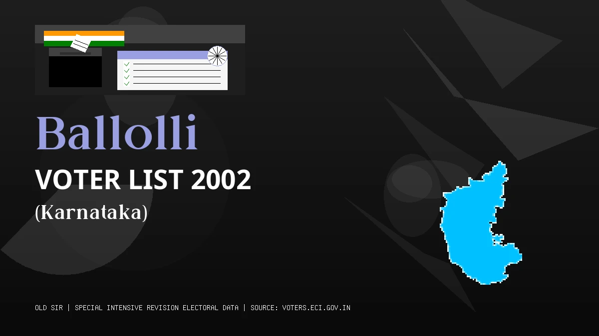 Ballolli Voter List 2002 PDF Download Karnataka
