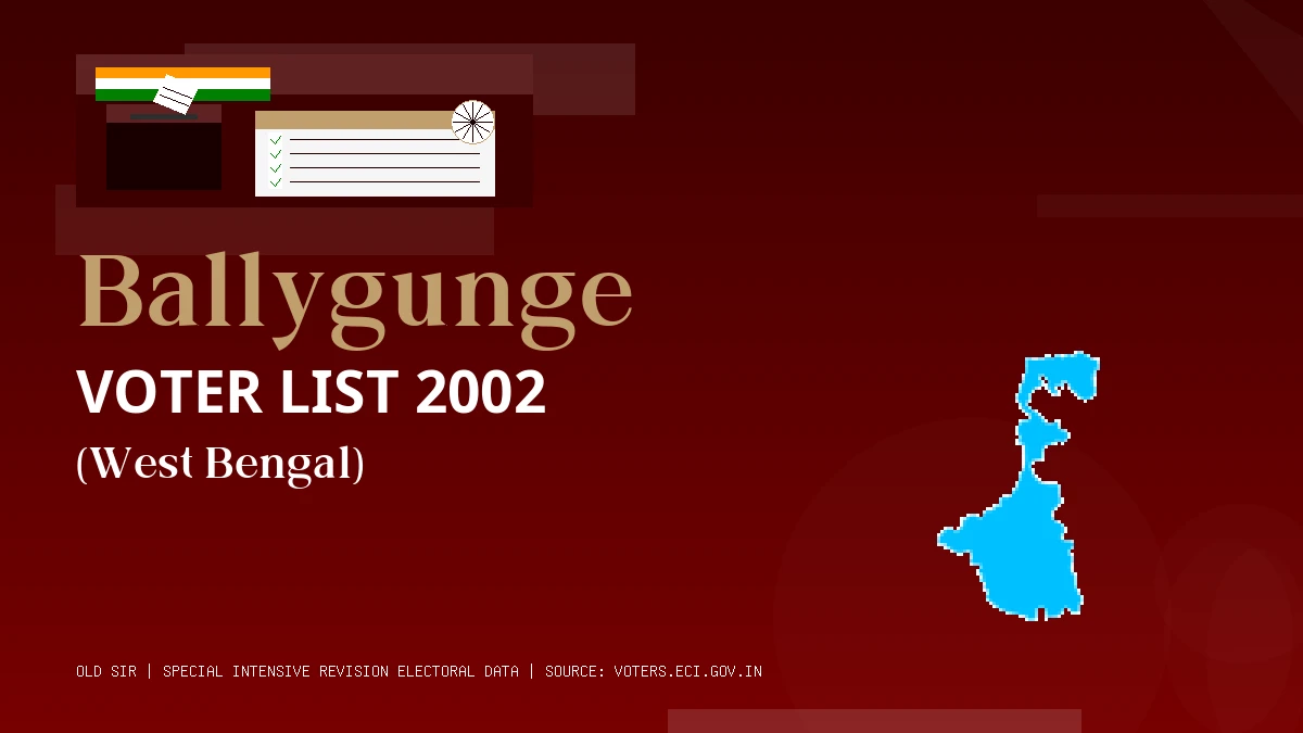 Ballygunge Voter List 2002 PDF Download West Bengal