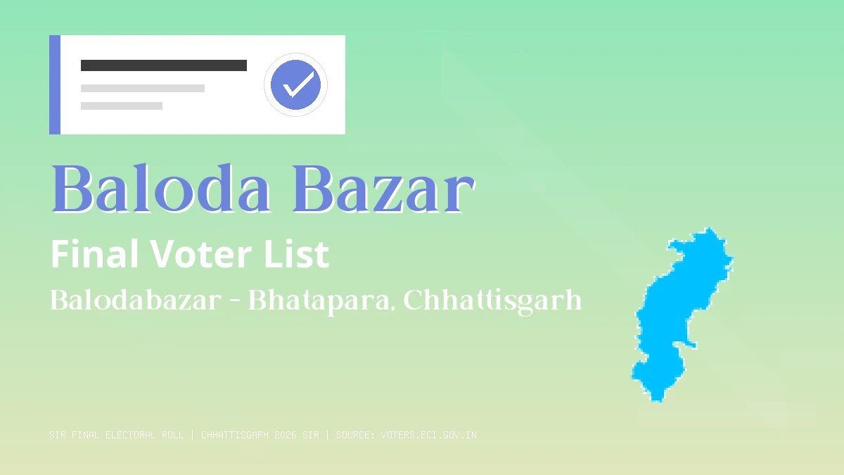 Baloda Bazar Final Voter List Chhattisgarh