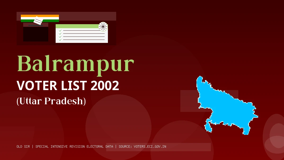 Balrampur Voter List 2002 PDF Download Uttar Pradesh