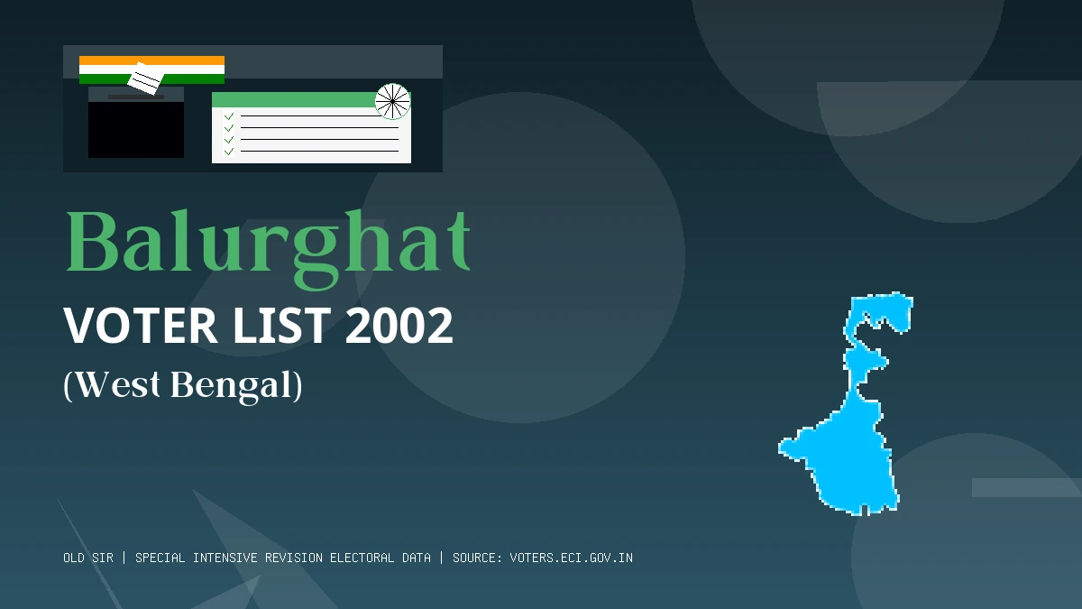 Balurghat Voter List 2002 PDF Download West Bengal