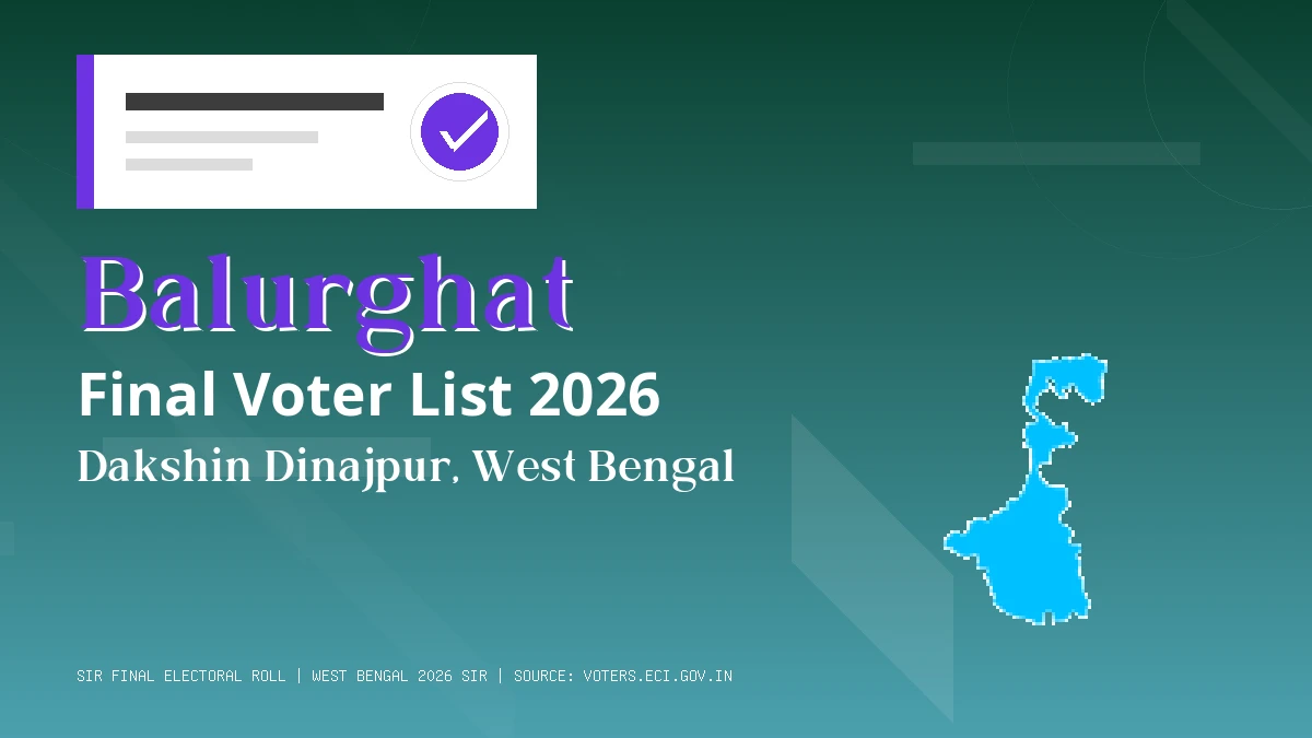 Balurghat Final Voter List 2026 West Bengal