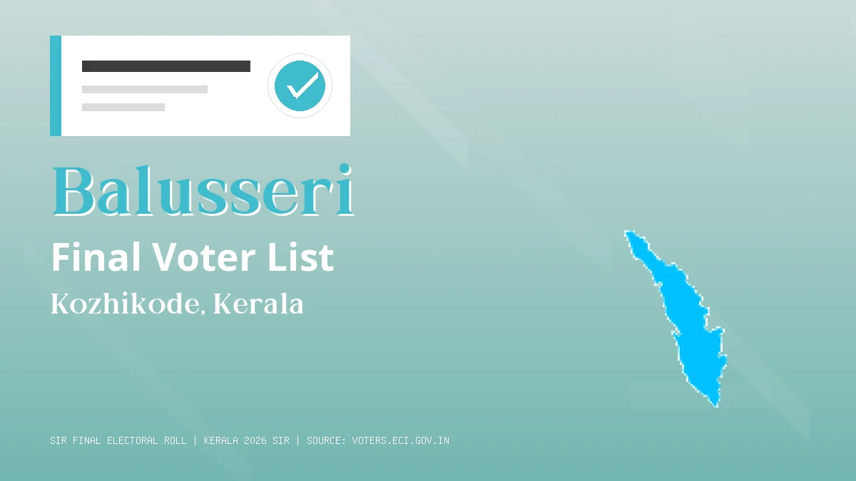 Balusseri Final Voter List Kerala