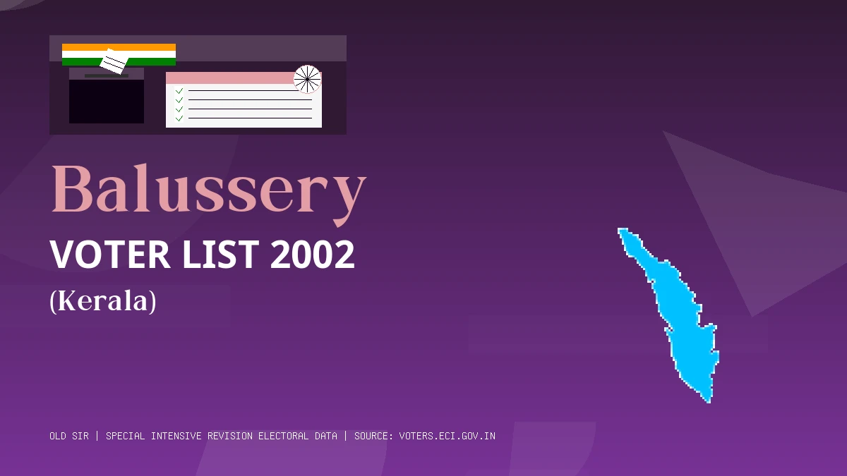 Balussery Voter List 2002 PDF Download Kerala