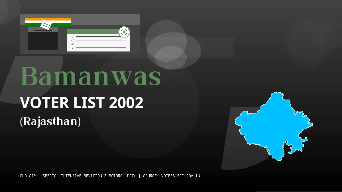 Bamanwas Voter List 2002 PDF Download Rajasthan