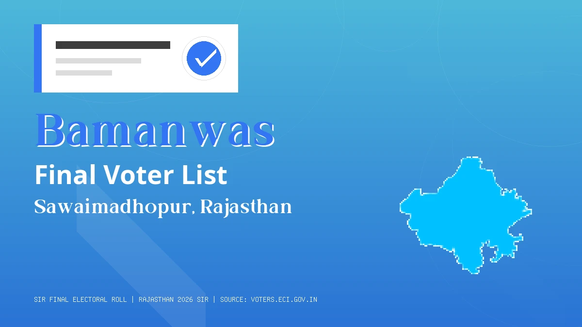 Bamanwas Final Voter List Rajasthan