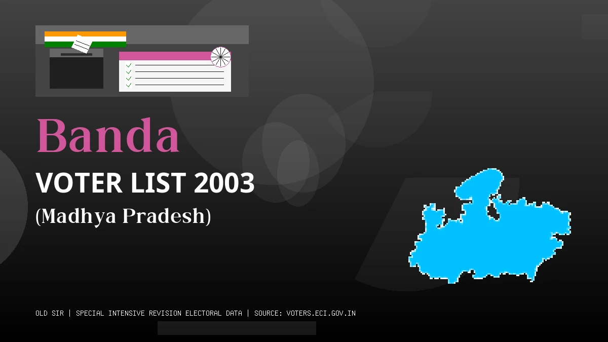 Banda Voter List 2003 PDF Download Madhya Pradesh