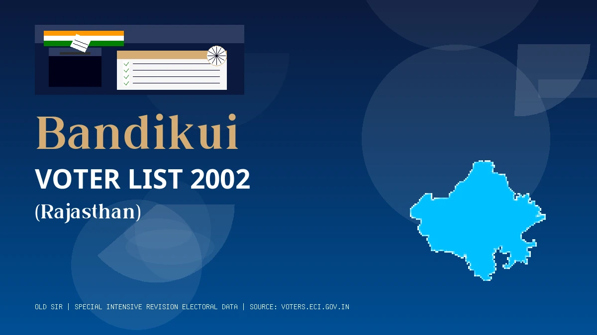 Bandikui Voter List 2002 PDF Download Rajasthan
