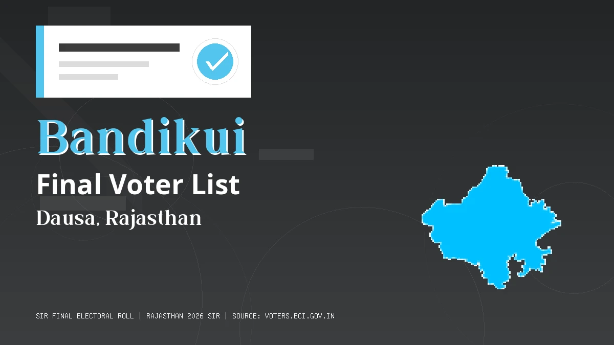 Bandikui Final Voter List Rajasthan
