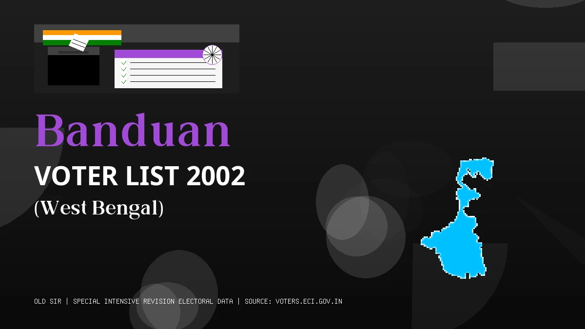 Banduan Voter List 2002 PDF Download West Bengal