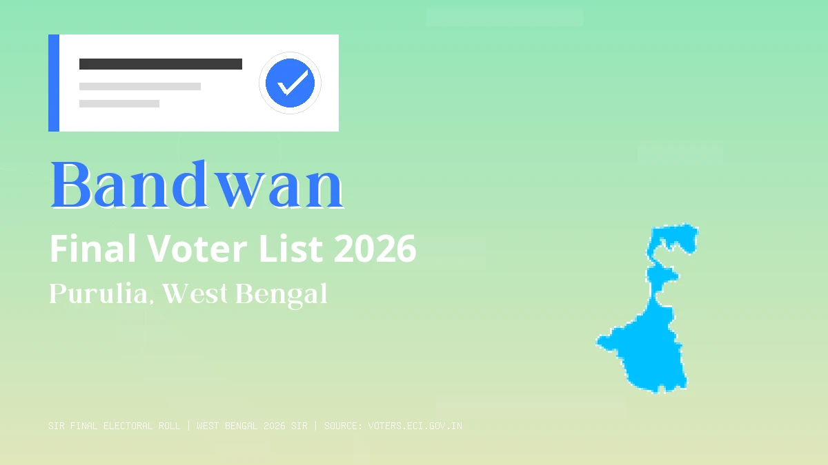 Bandwan Final Voter List 2026 West Bengal