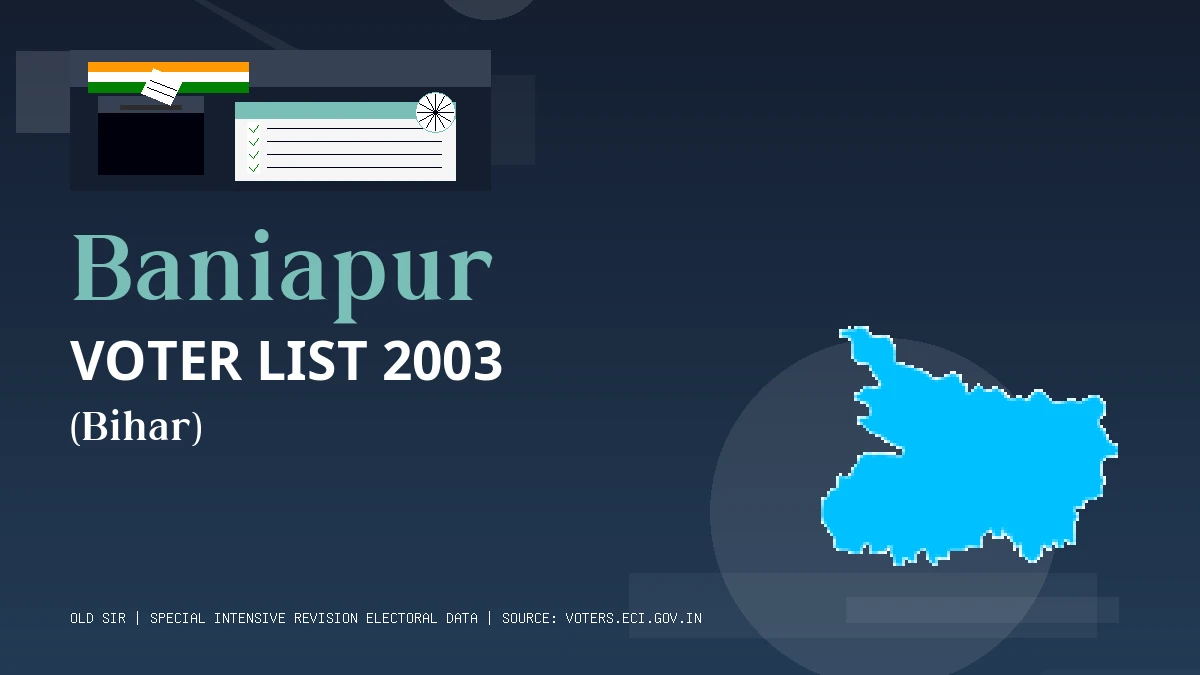 Baniapur Voter List 2003 PDF Download Bihar