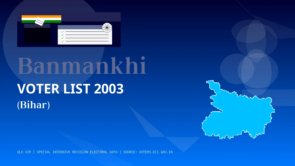 Banmankhi Voter List 2003 PDF Download Bihar