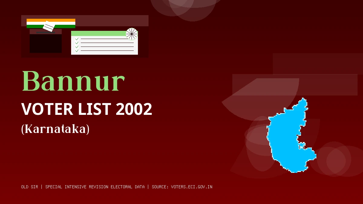 Bannur Voter List 2002 PDF Download Karnataka