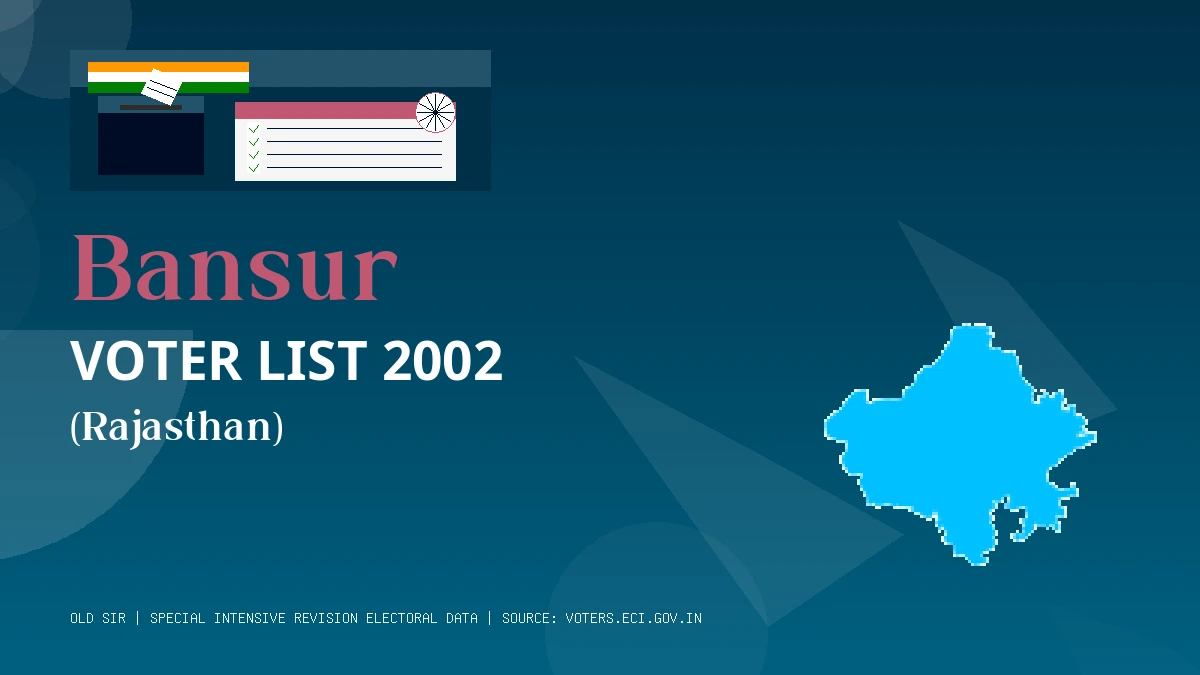 Bansur Voter List 2002 PDF Download Rajasthan