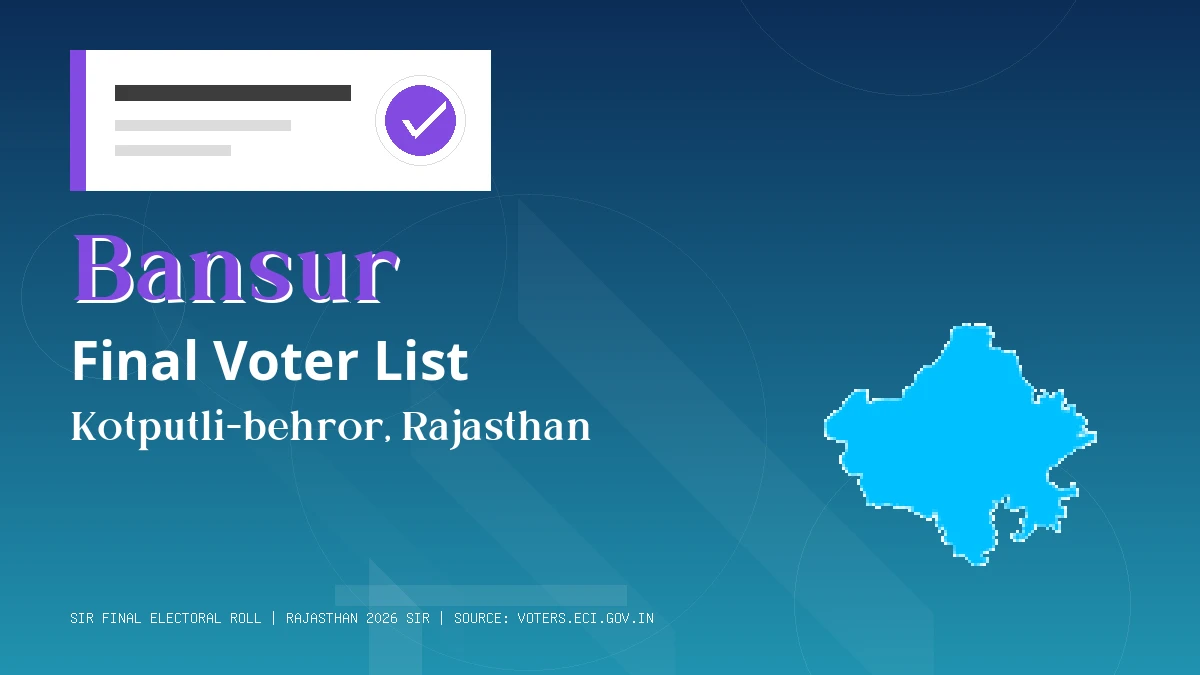 Bansur Final Voter List Rajasthan