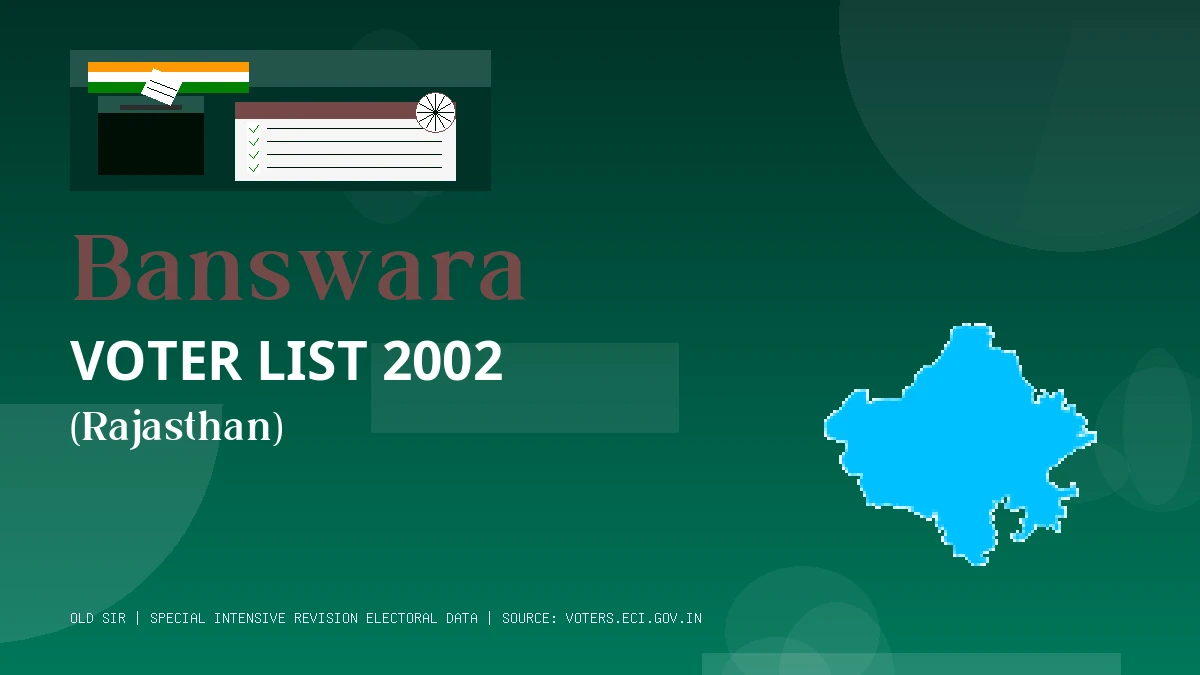 Banswara Voter List 2002 PDF Download Rajasthan