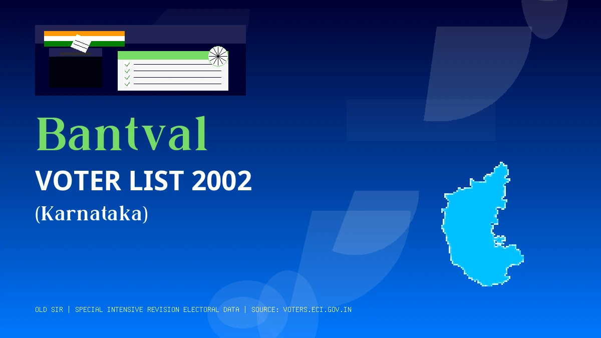 Bantval Voter List 2002 PDF Download Karnataka