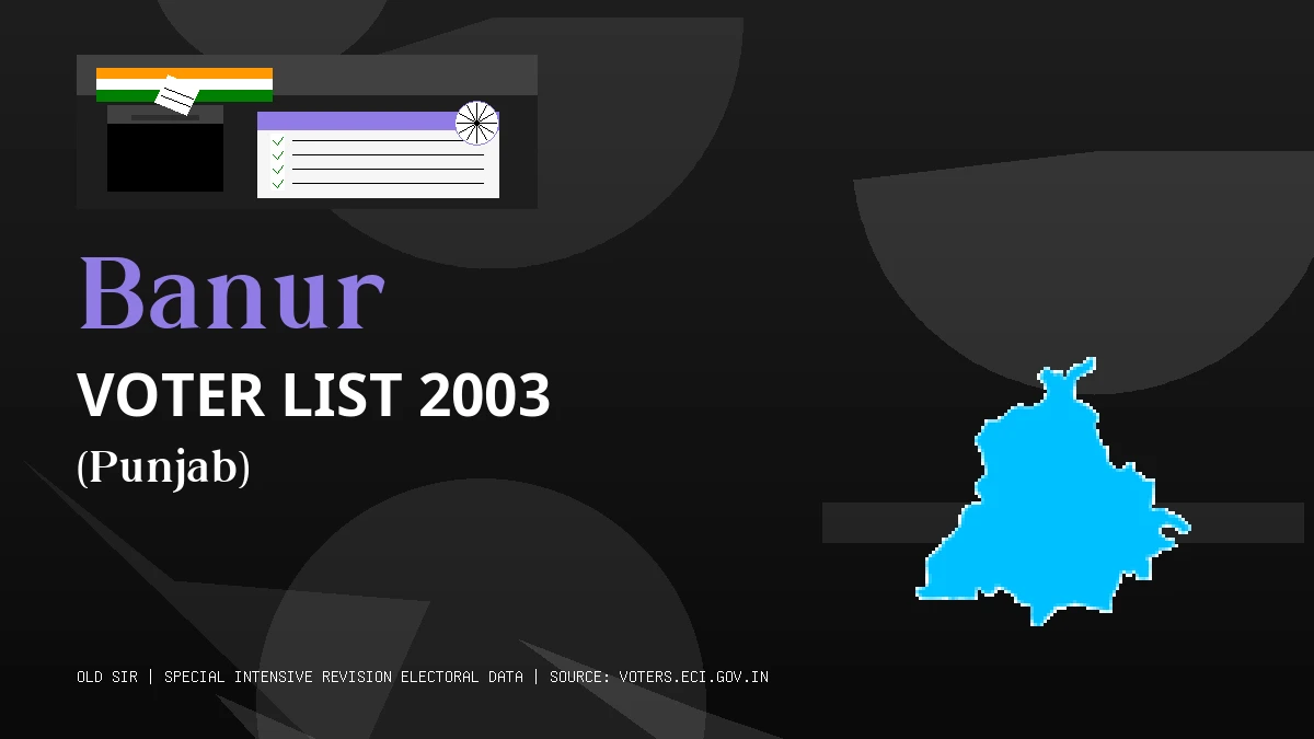 Banur Voter List 2003 PDF Download Punjab