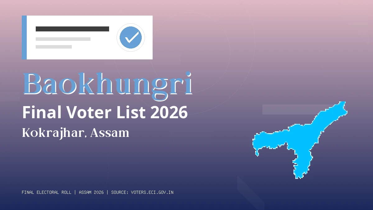 Baokhungri Final Voter List 2026 Assam