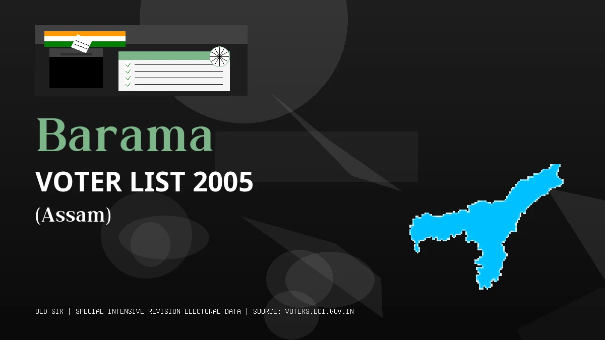 Barama Voter List 2005 PDF Download Assam
