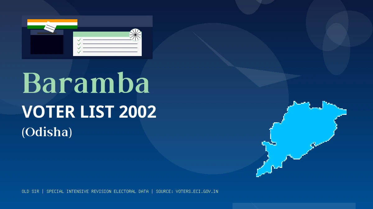 Baramba Voter List 2002 PDF Download Odisha