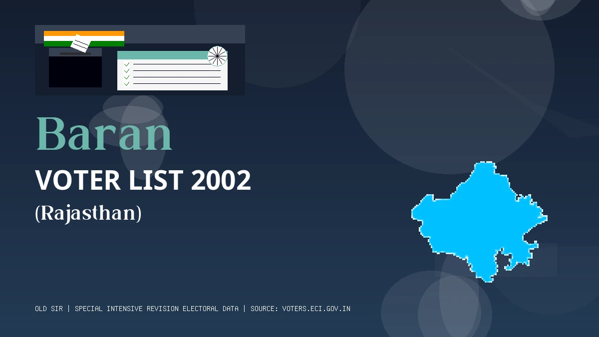 Baran Voter List 2002 PDF Download Rajasthan