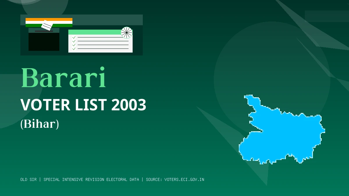 Barari Voter List 2003 PDF Download Bihar