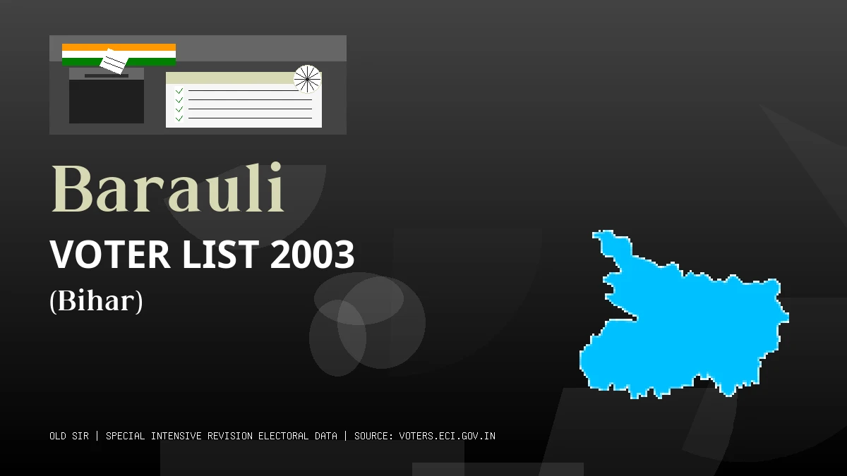 Barauli Voter List 2003 PDF Download Bihar