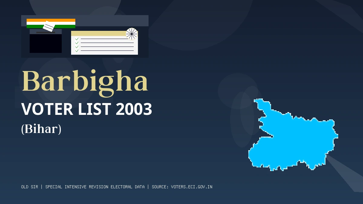 Barbigha Voter List 2003 PDF Download Bihar