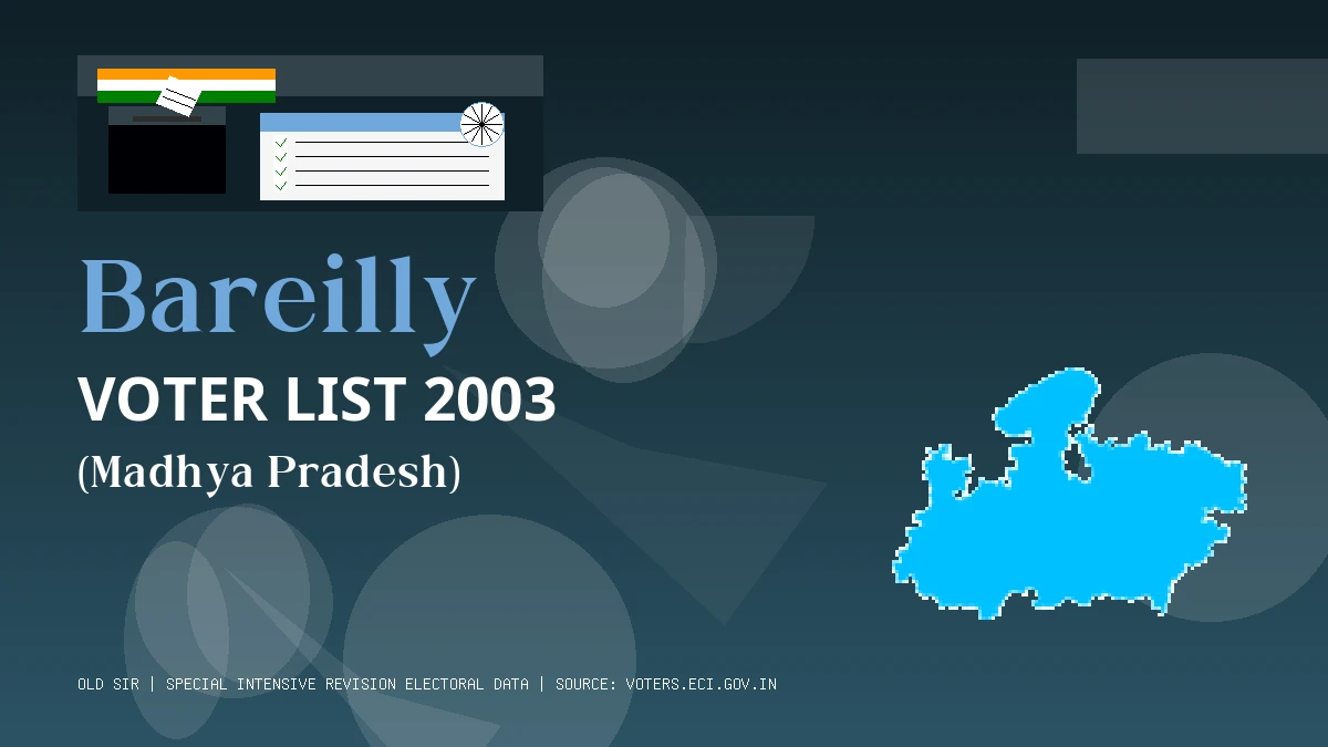 Bareilly Voter List 2003 PDF Download Madhya Pradesh