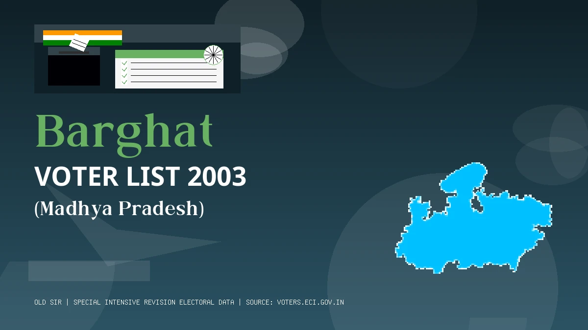 Barghat Voter List 2003 PDF Download Madhya Pradesh