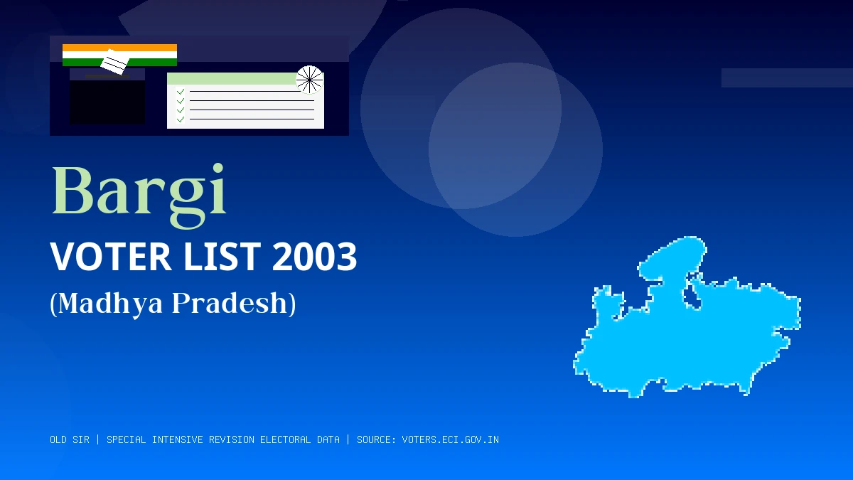 Bargi Voter List 2003 PDF Download Madhya Pradesh