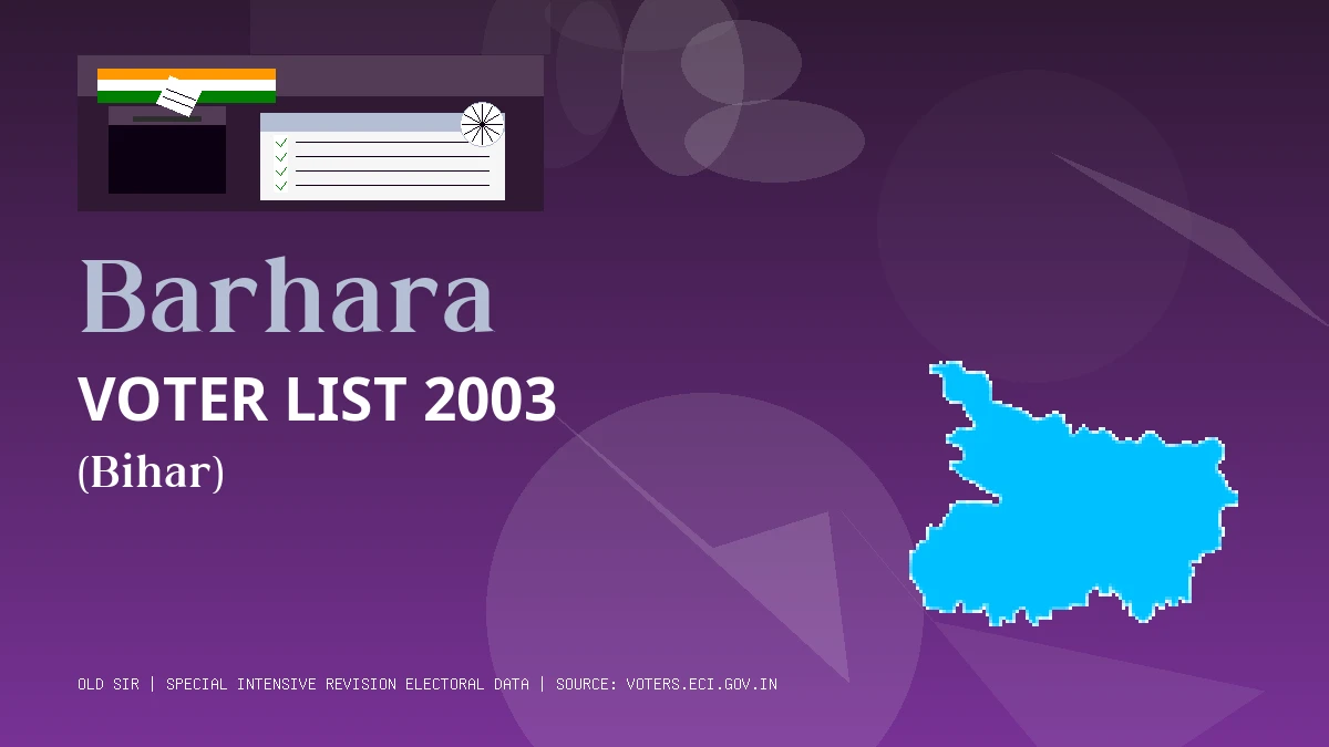 Barhara Voter List 2003 PDF Download Bihar