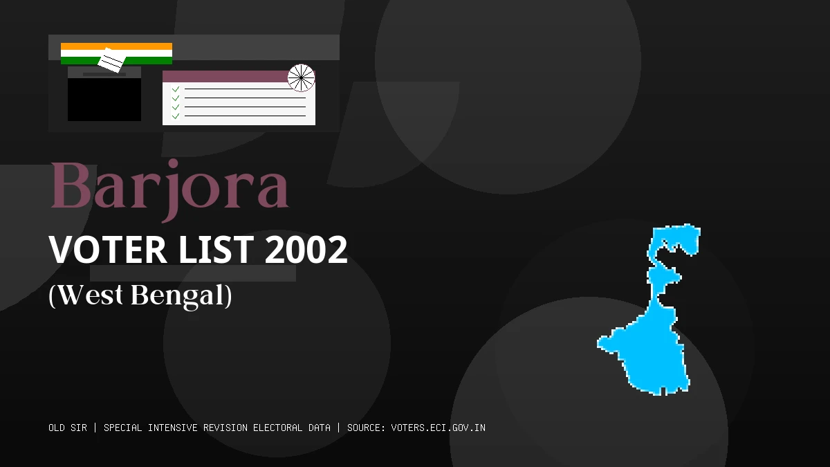 Barjora Voter List 2002 PDF Download West Bengal