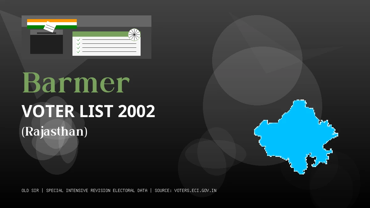 Barmer Voter List 2002 PDF Download Rajasthan