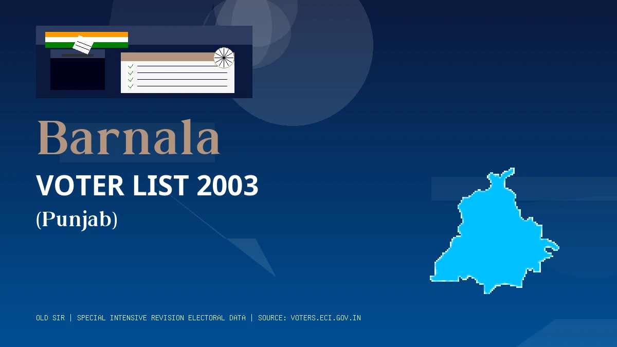 Barnala Voter List 2003 PDF Download Punjab