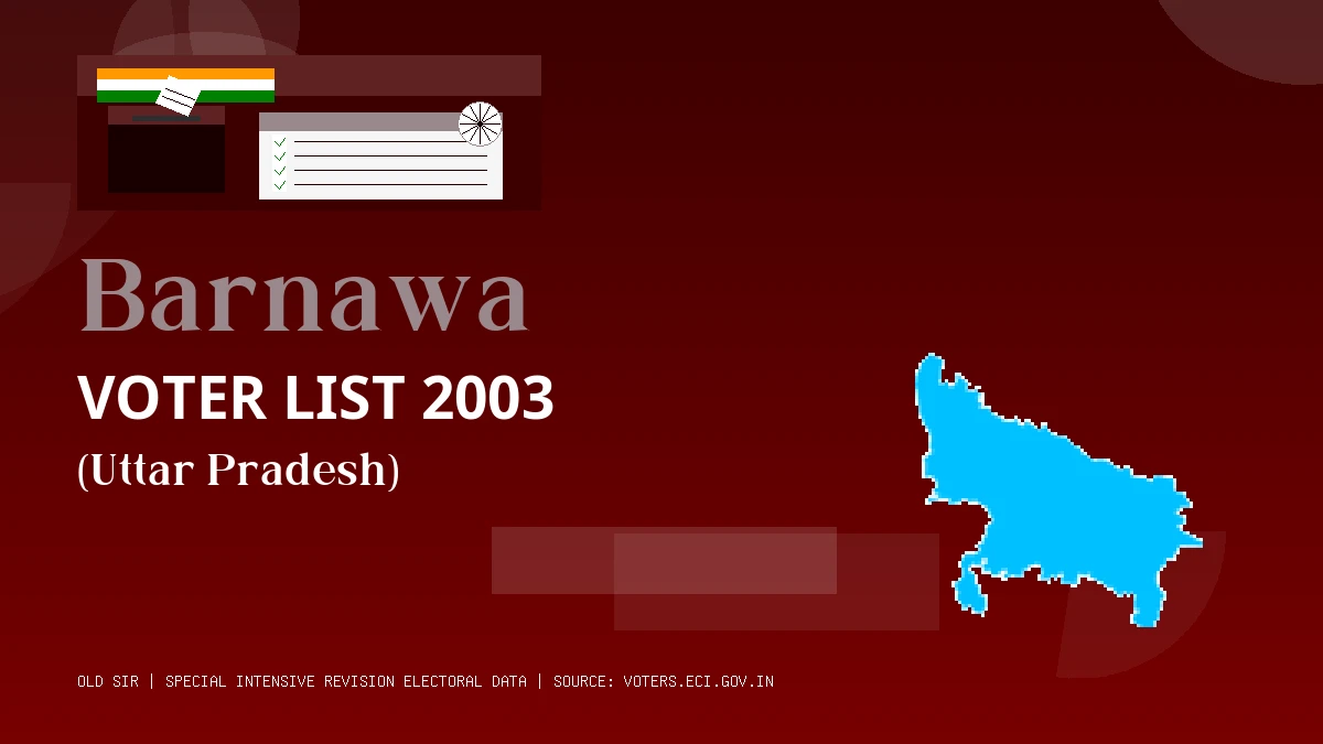 Barnawa Voter List 2003 PDF Download Uttar Pradesh
