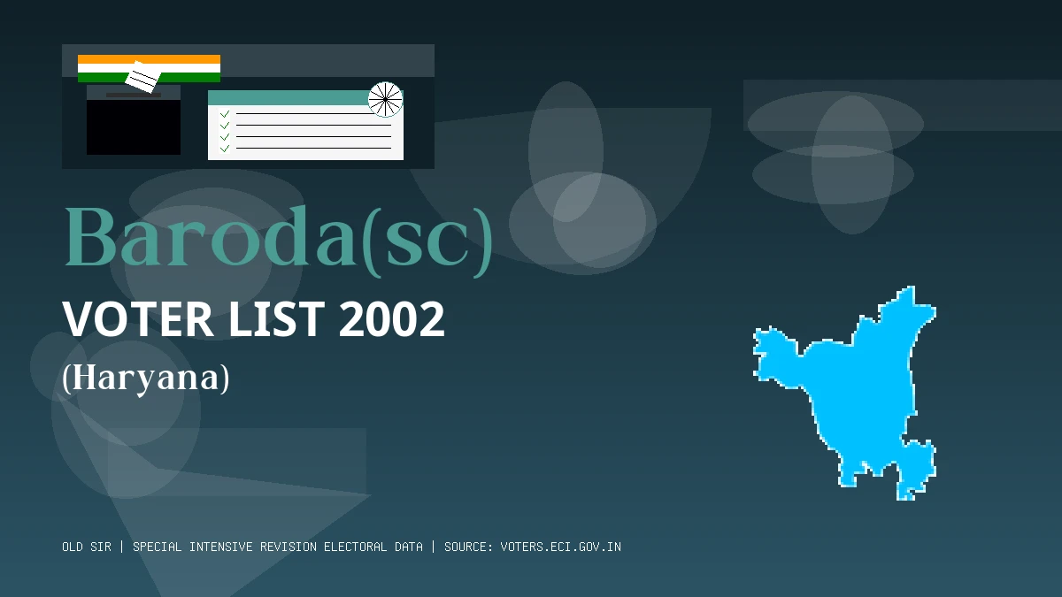 Baroda(sc) Voter List 2002 PDF Download Haryana