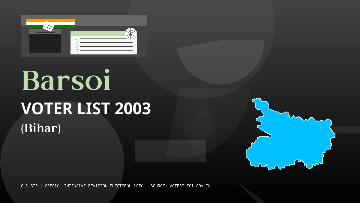 Barsoi Voter List 2003 PDF Download Bihar