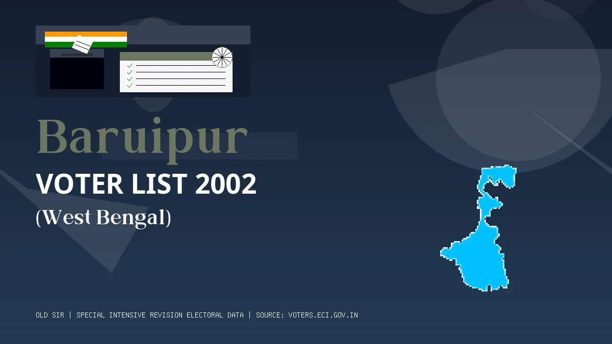 Baruipur Voter List 2002 PDF Download West Bengal