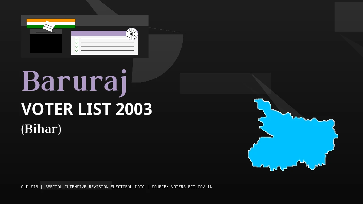 Baruraj Voter List 2003 PDF Download Bihar