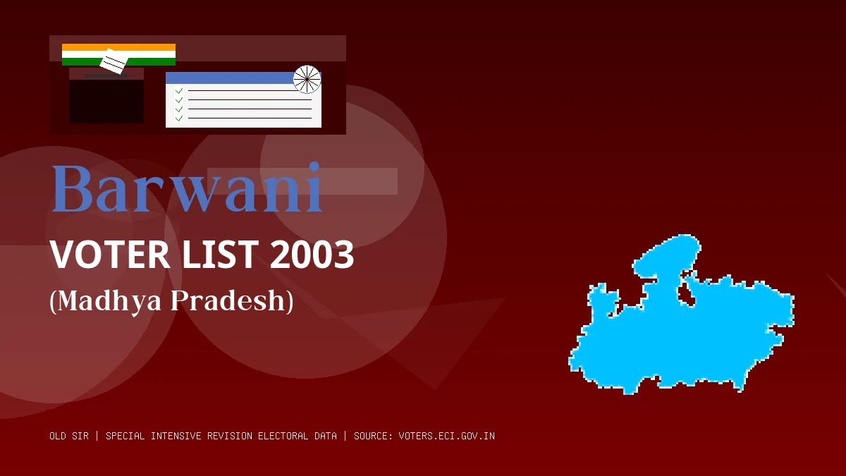 Barwani Voter List 2003 PDF Download Madhya Pradesh