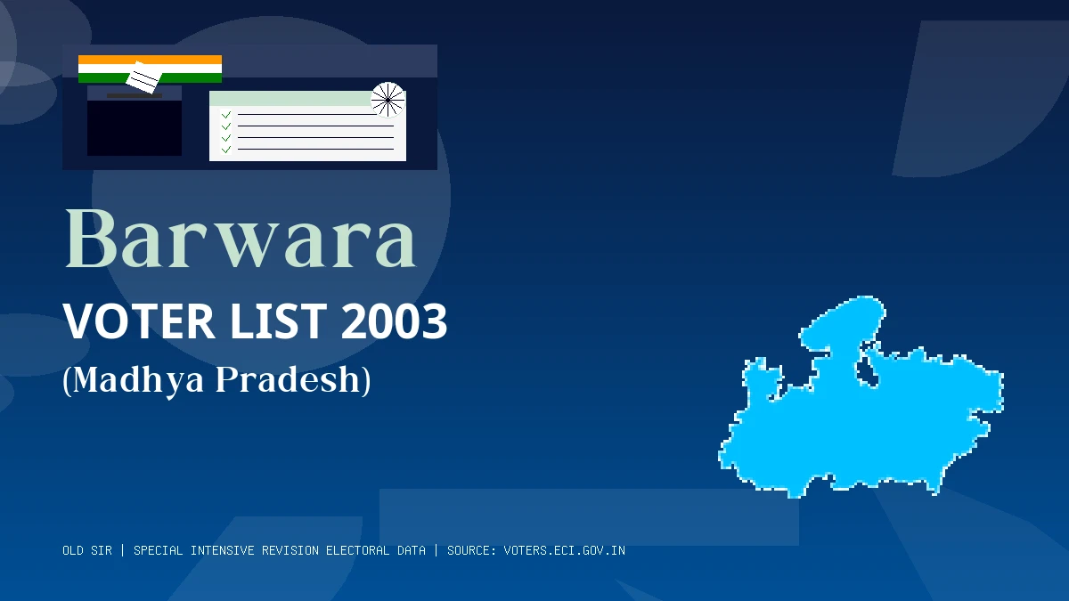 Barwara Voter List 2003 PDF Download Madhya Pradesh