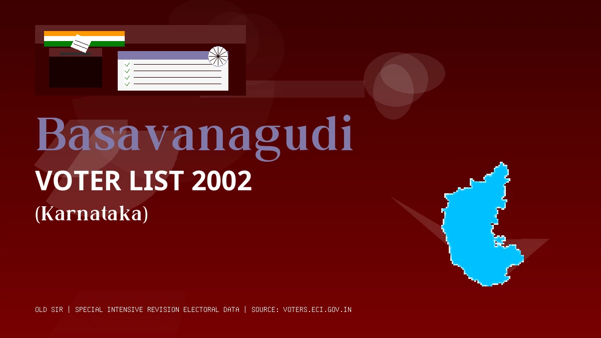 Basavanagudi Voter List 2002 PDF Download Karnataka