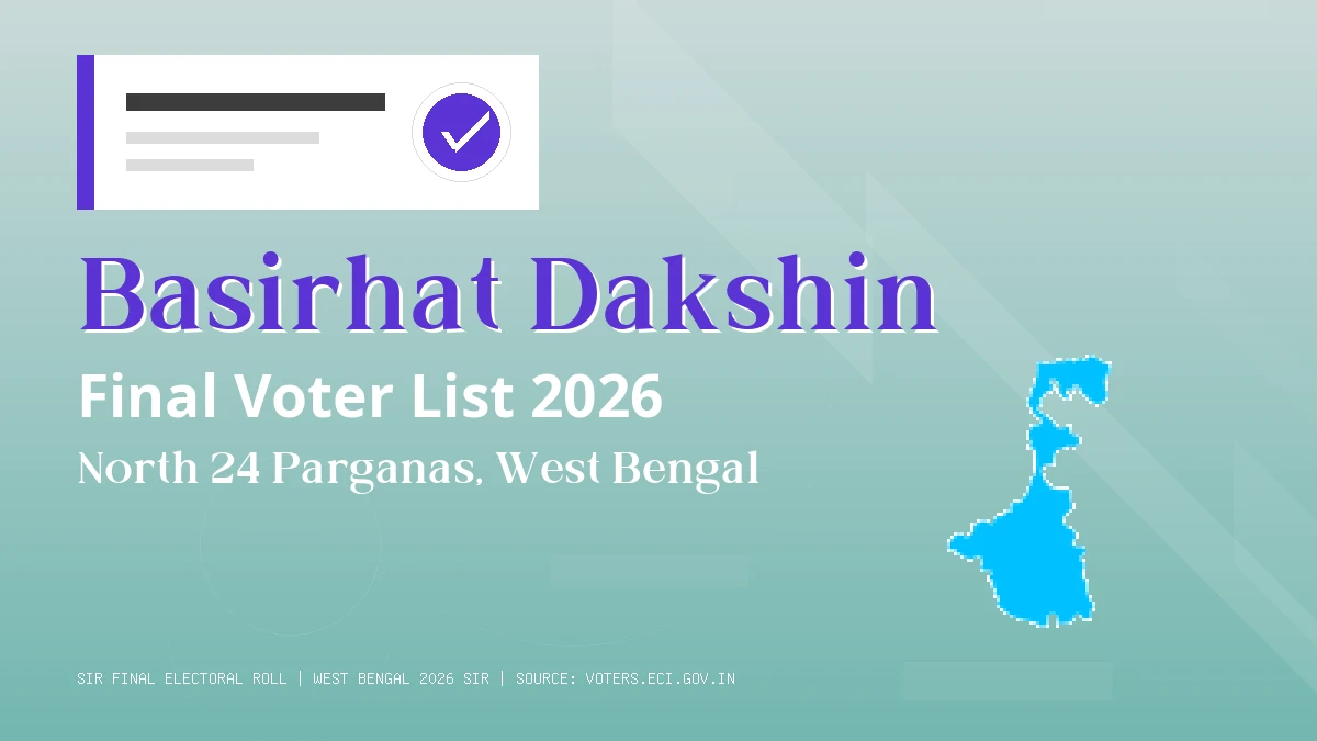 Basirhat Dakshin Final Voter List 2026 West Bengal