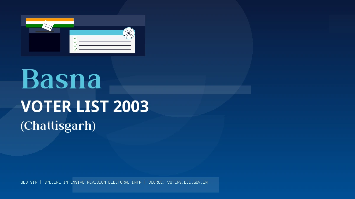 Basna Voter List 2003 PDF Download Chattisgarh